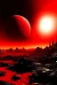 Placeholder: Red sun eclipsed by alien planet