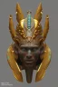 Placeholder: Aztec male African Egyptian alien, cracks in the voodoo head, wicked, eyes, crown, Elephant, 8k, finely detailed, photo realistic, tiger turquoise skull head gold dragon space alien snow skeleton gold hornytoad silver crown silver eyes