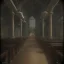 Placeholder: on old church interior full with people, scary, steam punk, realistic, made in octane, cinematic, ultra-realistic, extremely detailed octane rendering, 8K, VRAY Super Real ar 2:3, dof photorealistic futuristic 50mm lens hard lighting dark gray tintype photograph, realistic lighting, sepia color