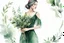 Placeholder: woman, watercolor drawing of dark green gothic bouquet of medicinal herbs and branches with leaves on white background, Trending on Artstation, {creative commons}, fanart, AIart, {Woolitize}, Charlie Bowater, Illustration, Color Grading, Filmic, Nikon D750, Brenizer Method, Side View, Perspective, Depth of Field, Field of View, F/2.8, Highlights, Tonal Colors, 8K, Full-HD, ProPhoto RGB, Perfectionism, Edge Lighting, Natural Lighting, Soft Lighting, Accent Lighting, Diffraction Score, With flaws