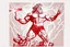 Placeholder: Detailed and realistic illustration of Greek god Zeus holding holding lightning. Vintage style illustration. Red and white lightning. Ultra high resolution. Muscular, low fat percentage.