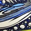 Placeholder: An indigo outer space with UFOs painted by Roy Lichtenstein