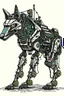 Placeholder: Wolf biotic robot drawn in the style of E