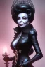 Placeholder: Joan Collins as evil queen in black leather, leather, busty, cleavage, angry, stern look. character design by cory loftis, fenghua zhong, ryohei hase, ismail inceoglu and ruan jia. unreal engine 5, artistic lighting, highly detailed, photorealistic, fantasy