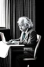 Placeholder: albert einstein in with laptop