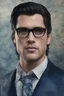 Placeholder: Henry Cavill as Elvis Presley, 4k UHD, photorealistic, ((big, full, plump, pouty lips:1.5)) black hair, big cat-eye eyeglasses, dark blue foggy gradated marble wall background, extremely detailed skin texture,