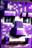 Placeholder: a close-up portrait of a purple Minecraft face, Babyface,3d, large pixel style