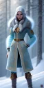 Placeholder: Cute female elven adventurer with ultradetailed SMALL elven ears symmetric face hair dressed in a warm overcoat with survival gear and wearing boots on the floor, in style of Cedric Peyravernay Art, microdetails --ar 2:3 --beta --upbeta --upbeta