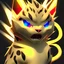 Placeholder: An electric type and dark type, Cheetah pokemon. Lightning bolts shapes as whiskers. Yellow and white fur coverd with blotchy black spots.