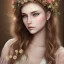 Placeholder: full of details, realistic, beautiful young woman with floral crown, hight definition, 8k, symmetric face, perfect eyes