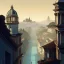 Placeholder: Skyline+city on inslands+Trainstation on cliff+Vignola classicism +palladio+detailed facades+uphill road+trees+genoa+rome+vienna+biopunk+Book illustration by Gediminas Pranckevičius, Jean Baptiste Monge, Brian Kesinger, Anton fadeev, Kilian Eng, strong lines, high contrast vibrant colors, highly detailed, 16k resolution, trending on behance