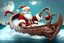 Placeholder: Santa Claus on a big viking boat