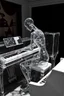 Placeholder: The whole body of Maniquí de glassy Artist mader playing piano