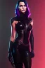 Placeholder: MARGOT ROBBIE dressed in shiny black leather, blade runner, busty, cleavage, volumetric lighting, particales,highly detailed,cinematic, deep colours,8