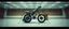 Placeholder: pinhole cam, airbrush 3d rendering, on tv screen:A five-second cinematic single take in a clean industrial presentation hall. A bizarre mechanically plausible tracked bicycle machine stands beside a presentation podium, designed to look like a giant mechanical praying mantis. Two large bicycle wheels form its main body and four thin articulated mechanical legs support it. Two long folded mechanical front arms resemble mantis forelegs, huge head and arms