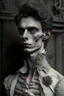 Placeholder: cursed young man from a royal familly victorian times whose skin looks like stone sculpture