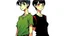 Placeholder: Relaxed and Stylish Anime 90s , short black hair , two personalities