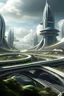 Placeholder: Pandora with futuristic buildings and highways