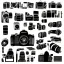 Placeholder: elements of photographic equipment. poster graphics. high detailed. ink and acrylic.