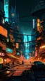 Placeholder: cyberpunk city in the year of 2220, anime style, in the style of vincent van Gogh