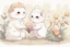 Placeholder: two cute fluffy chibi creatures, one kneeling and planting flowers, the other watching with arms folded in the sunshine, etherial