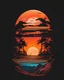Placeholder: retro sunset for T-Shirt design