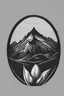 Placeholder: simple round black and white logo of mountain and tulip