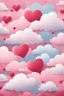 Placeholder: pink and red hearts in clouds