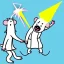 Placeholder: Rat, cartoon, lab coat lightning bolt, icey, yeti