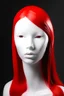 Placeholder: White rubber face with rubber effect in all face with red sponge rubber effect long hair