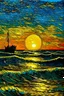 Placeholder: un sol al amanecer en el mar van gogh