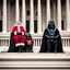 Placeholder: Santa Claus and Darth Vader sitting on the US Supreme Court and hearing oral arguments.