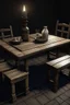 Placeholder: old tavern table realistic