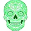 Placeholder: sugar skull, "Intricate Calavera Designs", full view, realistic face, coloring page, only draw lines, coloring book, clean line art, –no sketch, color, –ar 3:4, white background, minimalistic black lines, minimal black color, low level black colors, coloring page, avoid thick black colors, thin black line art, avoid colors, perfect shape, perfect clear lines,