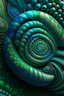 Placeholder: fibonacci, stone, snail, wallpaper, colorful, blue gray green, 3d pattern, 8k