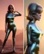 Placeholder: Ultra Realistic retro sci-fi portrait image from 1960, spaceship, sweet young Jane Fonda, dress with tight latex suit, Retro sci-fi weapon, soft color, highly detailed, unreal engine 5, ray tracing, RTX, lumen lighting, ultra detail, volumetric lighting, 3d, finely drawn, high definition, high resolution.