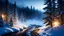 Placeholder: fir forrest scenery, heavy mist,valley,creek,forest,christmas ,tree,,nature,night,snow,fir tree,high-quality photograph,zeiss prime lens, bokeh , high detail, smooth render, unreal engine 5, dust effect, vivid colors,night