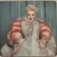 Placeholder: Actress betty grable , red, autochrome, plastic puffy jacket