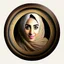 Placeholder: Only the face Muslim Pretty impressive women inside a circular frame,Portrait image,professional look