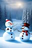 Placeholder: two snowmen dance together in the snow Snowy landscape, smooth, elegant, fantasy, intricate, hyperdetailed, very cute, surreal, magical, portrait, Nikon D850
