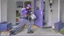 Placeholder: fedex driver with a chainsaw at the front door