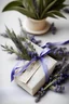 Placeholder: small wedding gift with lavender