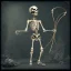 Placeholder: skeleton archer holding a bow in his hand, steam punk, realistic, made in octane, cinematic, ultra-realistic, extremely detailed octane rendering, 8K, VRAY Super Real ar 2:3, dof photorealistic futuristic 50mm lens hard lighting dark gray tintype photograph, realistic lighting, sepia color