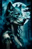 Placeholder: double exposure, ancient stunning wolf-woman mutant portait, forest, moon, smoke, ultra-high detailed, deep dark colors, dark fantasy, intricate detail, cinematic, masterpiece, sharp focus, dark ethereal fantasy, hyperdetailed, atmospheric , dark surreal fantasy