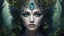 Placeholder: woman in a mythical forest, masterpiece, perfect face, intricate details, horror theme, crystalz