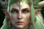 Placeholder: portrait d'une reine des elfes. Elle a la peau très claire. On voit ses veines sous sa peau. Ses cils, ses sourcils et ses cheveux sont verts. Ses pupilles sont uniques. Elle a un regard froid et fronce les sourcils. La moitié de son crâne est rasé. Elle porte des ornements. Haute résolution. 4K. 8K. Style fantasy.