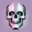 Placeholder: FLAT VECTOR LAYERED IMAGE OF CYBERNETIC SKULL PARTS IN A SCHEMATIC, BLACK AND WHITE, AUTOCAD, FINE LINE BLUEPRINT,