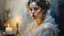 Placeholder: Portrait of a stunningly beautiful woman made of tulle, detailed fabric painting, Candlelight Insanely detailed painting by Pino Daeni, Jeremy Mann, Carne_Griffiths, Vadim Kashin, James Gurney, texture, 16k resolution, fine art, natural light, beautiful