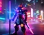 Placeholder: cyber samurai with cyber glowing swords, cyberpunk, full body, realistic, intricately detailed, neon lighting, vivid colors, neon, 64k