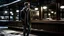 Placeholder: a young man traumatized hit with wood, detail, smooth render, city scenery, restaurant, full body, down-light, dark winter, ar 16:9